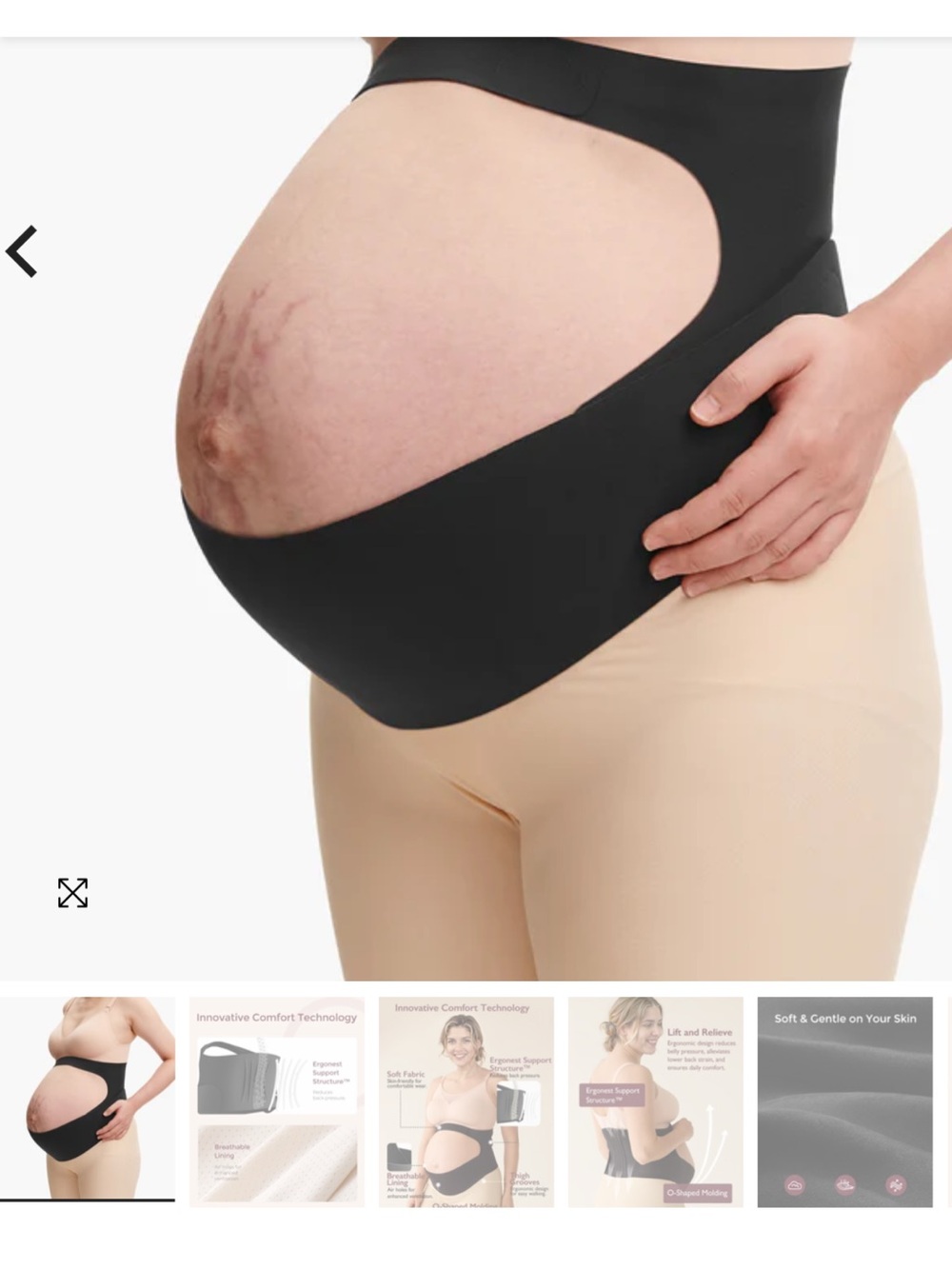 Maternity Belly Support Band - Black